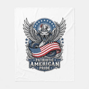 Patriotic Snake Skull Liberty Beast Animal Hybrid Fleece Blanket