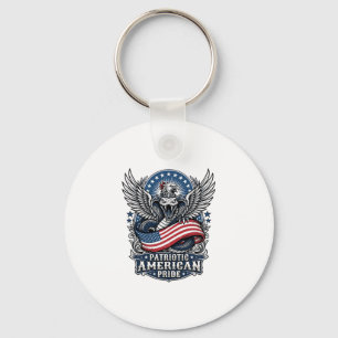 Patriotic Snake Skull Liberty Beast Animal Hybrid Keychain