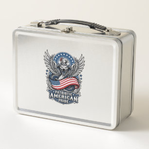 Patriotic Snake Skull Liberty Beast Animal Hybrid Metal Lunch Box