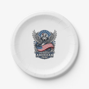 Patriotic Snake Skull Liberty Beast Animal Hybrid  Paper Plate