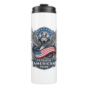 Patriotic Snake Skull Liberty Beast Animal Hybrid Thermal Tumbler