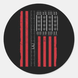 Patriotic Snowboarder American Flag Design Classic Round Sticker