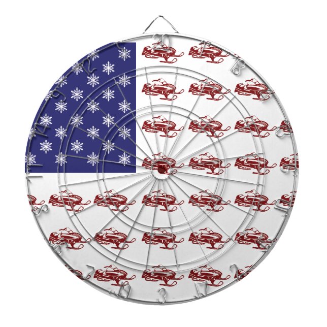 Patriotic Snowmobiling Dartboard (Front)