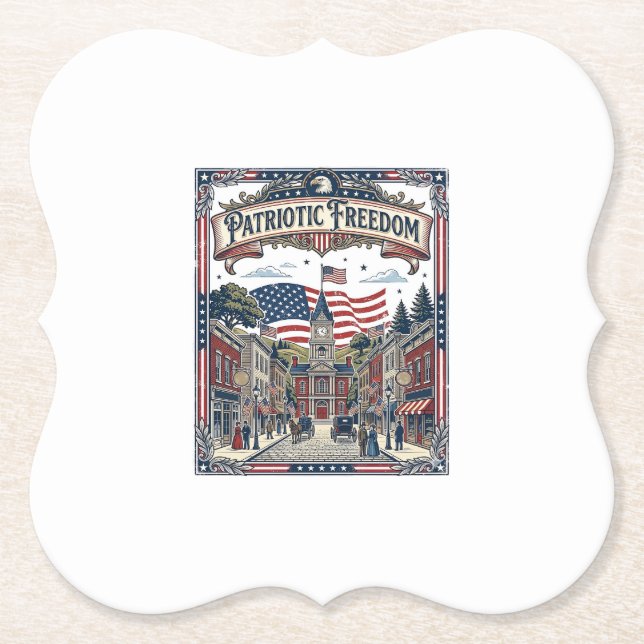 Patriotic Soap Maker Paper Coaster (Front)