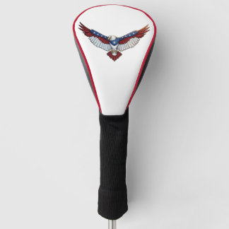 Patriotic Soaring Eagle Graphic – Red White  Golf Head Cover