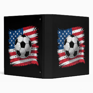 Patriotic soccer 4th of july men usa american flag binder