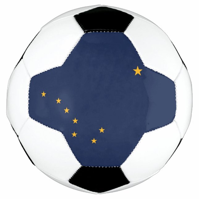 Patriotic Soccer Ball with Flag of Alaska, USA (Front)
