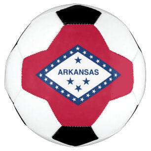 Patriotic Soccer Ball with Flag of Arkansas, USA
