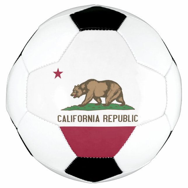 Patriotic Soccer Ball with Flag of California, USA (Front)