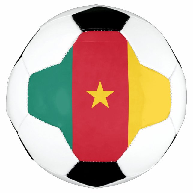 Patriotic Soccer Ball with Flag of Cameroon (Front)
