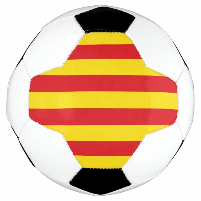 Patriotic Soccer Ball with Flag of Catalonia (Front)