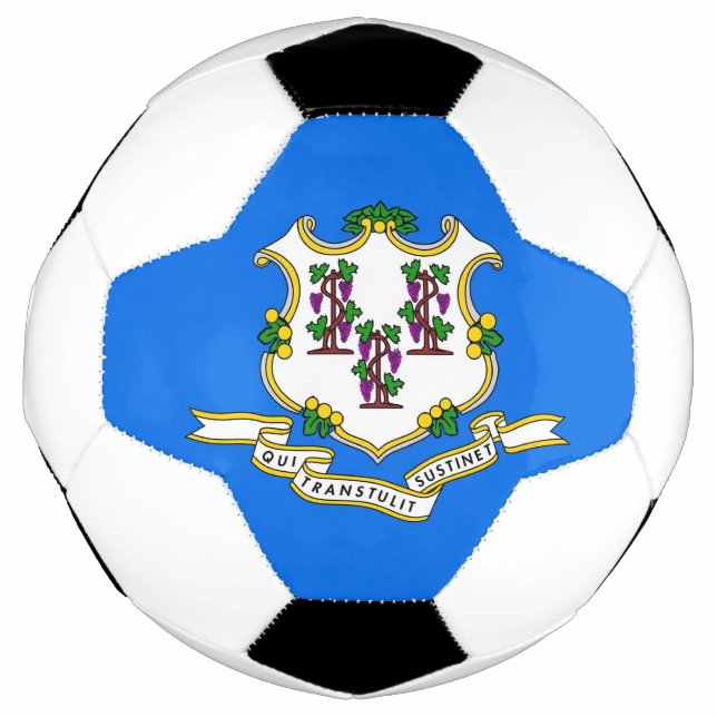 Patriotic Soccer Ball with Flag of Connecticut USA (Front)