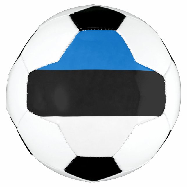 Patriotic Soccer Ball with Flag of Estonia (Front)