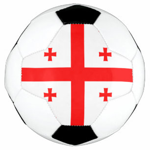 Patriotic Soccer Ball with Flag of Georgia