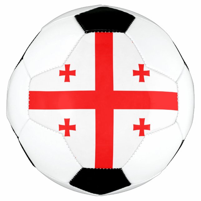 Patriotic Soccer Ball with Flag of Georgia (Front)