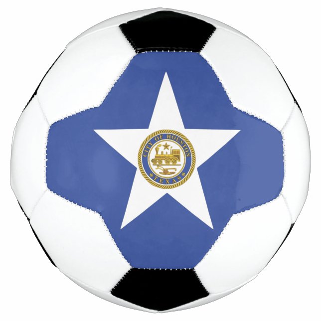 Patriotic Soccer Ball with Flag of Houston (Front)