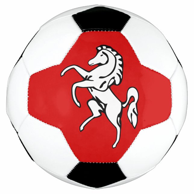 Patriotic Soccer Ball with Flag of Kent, England (Front)