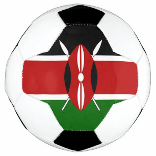 Patriotic Soccer Ball with Flag of Kenya