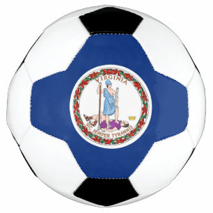 Patriotic Soccer Ball with Flag of Virginia