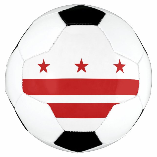 Patriotic Soccer Ball with Flag of Washington DC (Front)