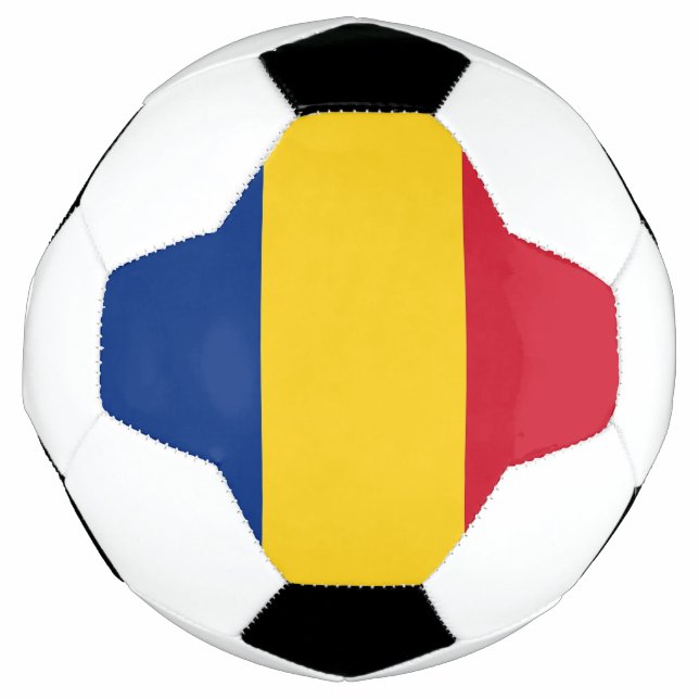 Patriotic Soccer Ball with Romania Flag (Front)