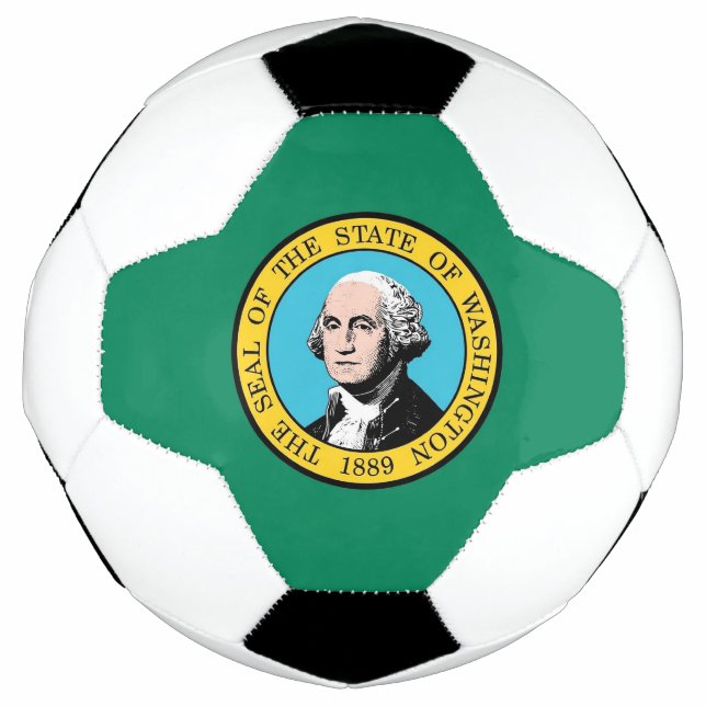 Patriotic Soccer Ball with Washington State Flag (Front)