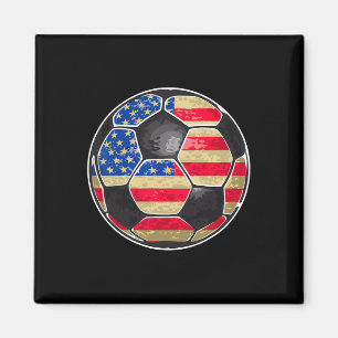 Patriotic Soccer Byll Usa Flag Magnet