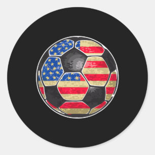 Patriotic Soccer Ll Usa Flag Classic Round Sticker