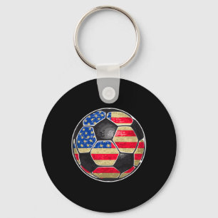 Patriotic Soccer Ll Usa Flag Keychain