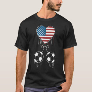 Patriotic Soccer Player Usa Flag Soccer Ball 4th O T-Shirt
