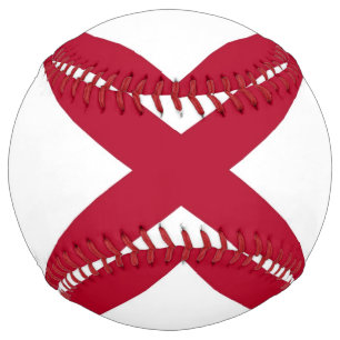 Patriotic Softball with flag of Alabama, USA