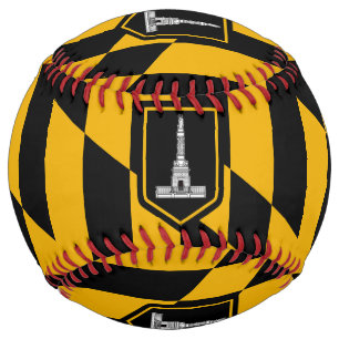 Patriotic Softball with flag of Baltimore, USA