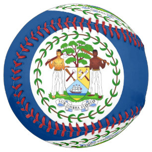 Patriotic Softball with flag of Belize