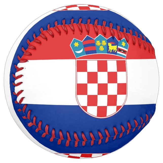 Patriotic Softball with flag of Croatia (Front Left)