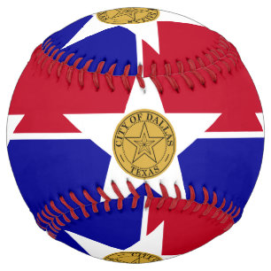 Patriotic Softball with flag of Dallas