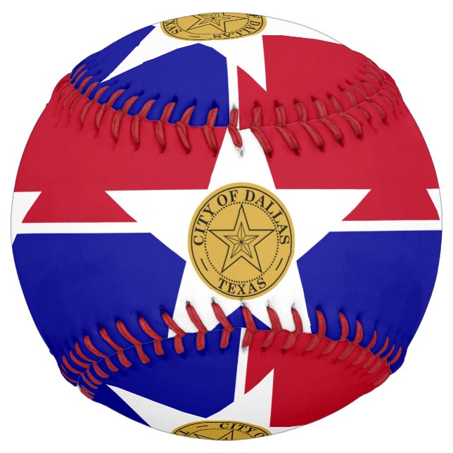 Patriotic Softball with flag of Dallas (Front)