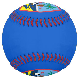 Patriotic Softball with flag of Guam, USA