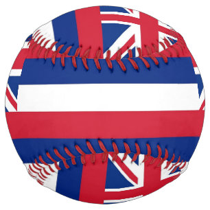 Patriotic Softball with flag of Hawaii, USA