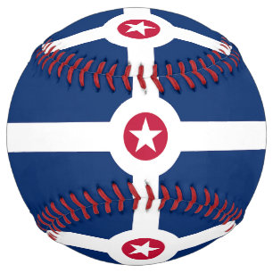 Patriotic Softball with flag of Indianapolis, USA