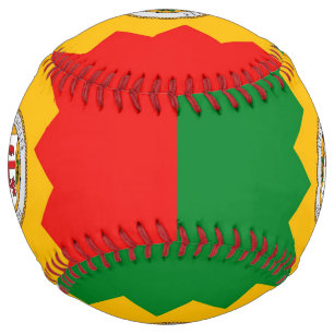 Patriotic Softball with flag of Los Angeles, USA