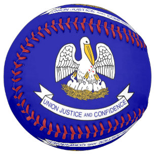 Patriotic Softball with flag of Louisiana, USA