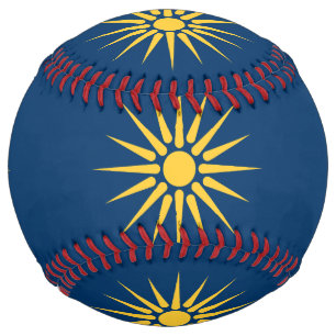 Patriotic Softball with flag of Macedonia, Greece