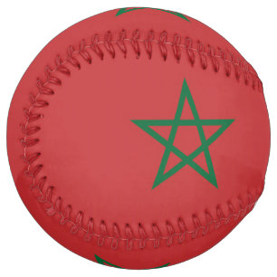 Patriotic Softball with flag of Morocco