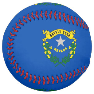Patriotic Softball with flag of Nevada, USA