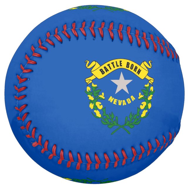 Patriotic Softball with flag of Nevada, USA (Front Left)
