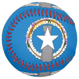 Patriotic Softball with flag of Northern Mariana