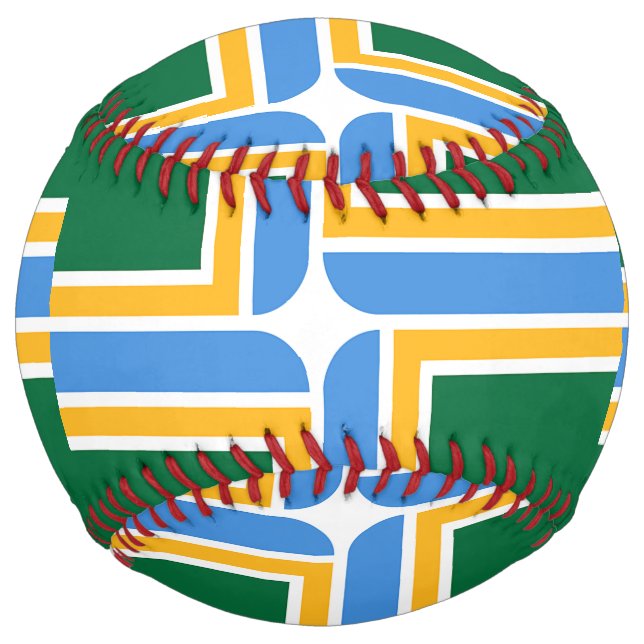 Patriotic Softball with flag of Portland, USA (Front)