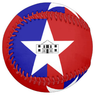 Patriotic Softball with flag of San Antonio