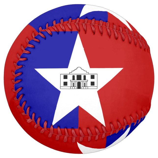Patriotic Softball with flag of San Antonio (Front Left)