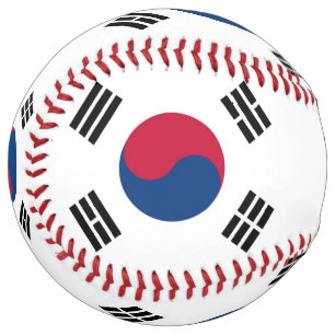 Patriotic Softball with flag of South Korea